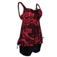 thumbnail image 4 of Hilor Women's Plus Size Swimwear Floral Tankini Set Drawtring Modest Two Piece Swimsuit, 4 of 4