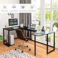thumbnail image 4 of Gymax 79'' U-Shaped Computer Desk Home Office Workstation w/ CPU Stand Black, 4 of 10