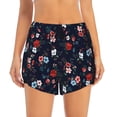 thumbnail image 3 of Uemuo Vintage Rose Pattern Women's Athletic Shorts High Waisted Running Shorts with Liner Pockets Gym Elastic Workout Shorts-Small, 3 of 9