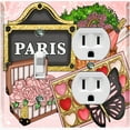 thumbnail image 1 of Metal Light Switch Plate Cover Romantic French Pink Paris Picnic PRS022, 1 of 13