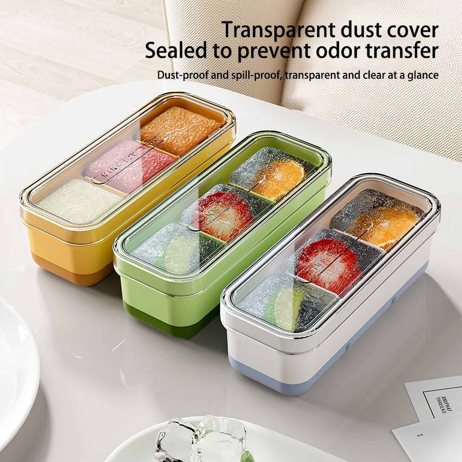 3 Cell Large Ice Cube Mold Square Ice Tray Mold Big Cubitera Food Grade Silicone Tray Mold Ice Maker Ice Cube Tray With Cover