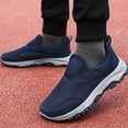 thumbnail image 4 of pwidon Men's Slip On Walking Shoes Lightweight Non Slip Rugged Sole Breathable Orthopedic Sneakers for Elderly Father Daily Outdoor Wear Blue 39, 4 of 4