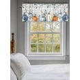 thumbnail image 3 of Fall Pumpkin Valances for Windows, Rod Pocket Kitchen Valance Curtains - Soft & Washable Small Window Treatment for Living Room,&nbsp;Bathroom, Orange Blue Autumn Leaf, 54x18inch, 3 of 9