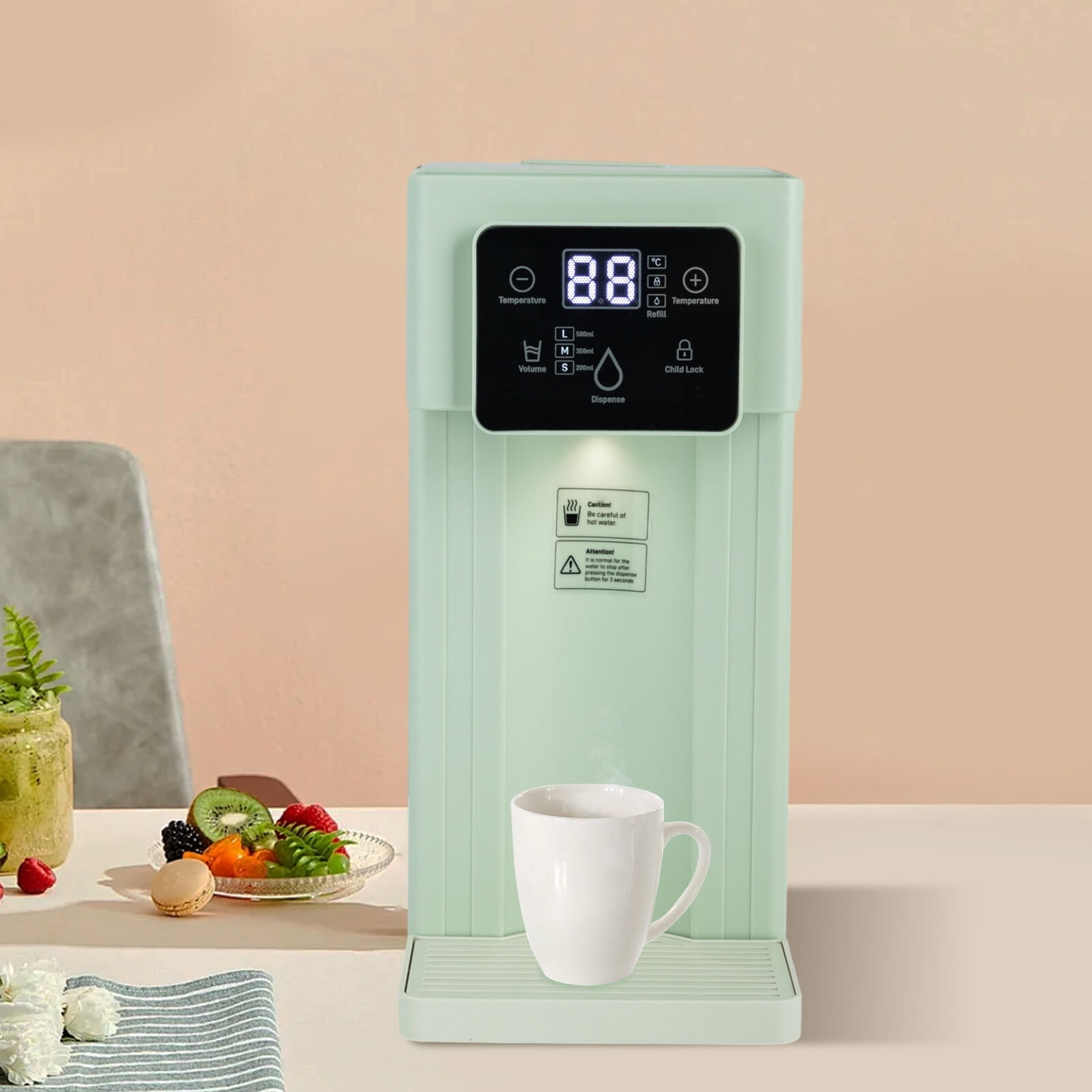 3L 1500W Instant Hot Water Dispenser w/45dB Silent Mode & Child Lock, 3-Temp Control for Office/Kitchen
