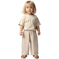 thumbnail image 2 of CAIVO Children Striped Wide Leg Pants For Boys Girls Summer Casual Outdoor Wear Breathable Comfortable Trousers, 2 of 5