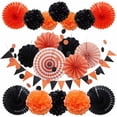 thumbnail image 1 of Decoración artística de papel, abanico de papel duradero artístico, plegable, respetuoso con el medio ambiente, Harisen, Navidad, boda, fiesta Kits de decoración para fiestas Naranja Negro Mixto Yuarrent HA073038-03, 1 of 6