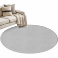 thumbnail image 2 of Grey Round Area Rug 4 FT, Non Slip Indoor Outdoor Rug, Vintage Leather Patterned Texture Solid Modern Washable Soft Circular Carpet Non-Shedding Floor Mat for Coffee Table Nursery Foyer Balcony, 2 of 8