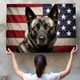 thumbnail image 4 of Norwegian Elkhound Dog with American Flag Canvas Wall Art Dog Pictures for Wall Decor Red White Blue Flag of USA Patriotic Painting Print for Living Room Bedroom Office Ready to Hang, 4 of 4