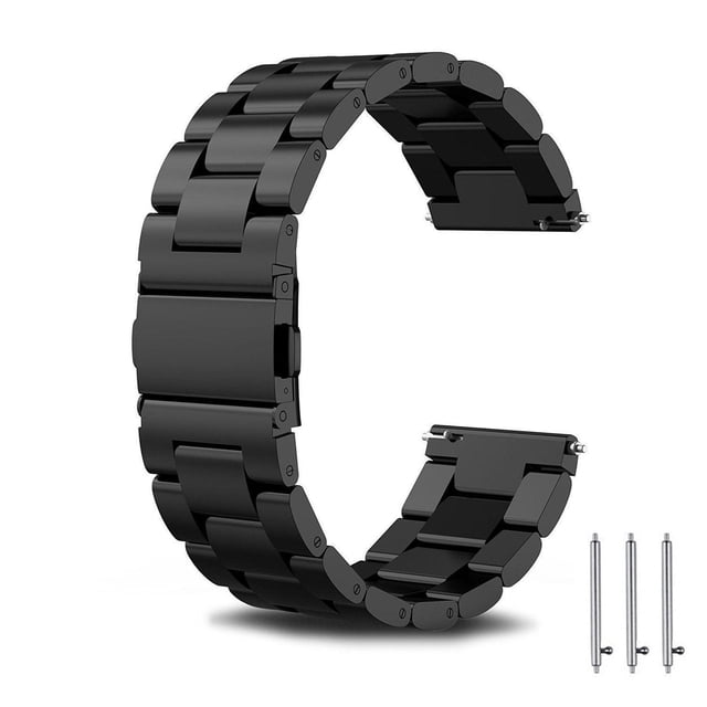 Correa de Reloj PUBAMALL Negro Acero Inoxidable Compatible con Gear S3 Frontier y Classic 22mm para