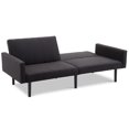 thumbnail image 1 of Costway 3-in-1 Futon Sofa Bed Convertible Recliner Couch Splitback Multifunction Black, 1 of 10