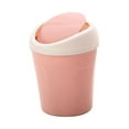 thumbnail image 1 of Cesto de basura pequeño Contenedor multifuncional con tapa Organizador Cubo de basura Cubo de basura para escritorio Oficina Escritorio Cocina Rosado SM SunniMix Cesto de basura, 1 of 8