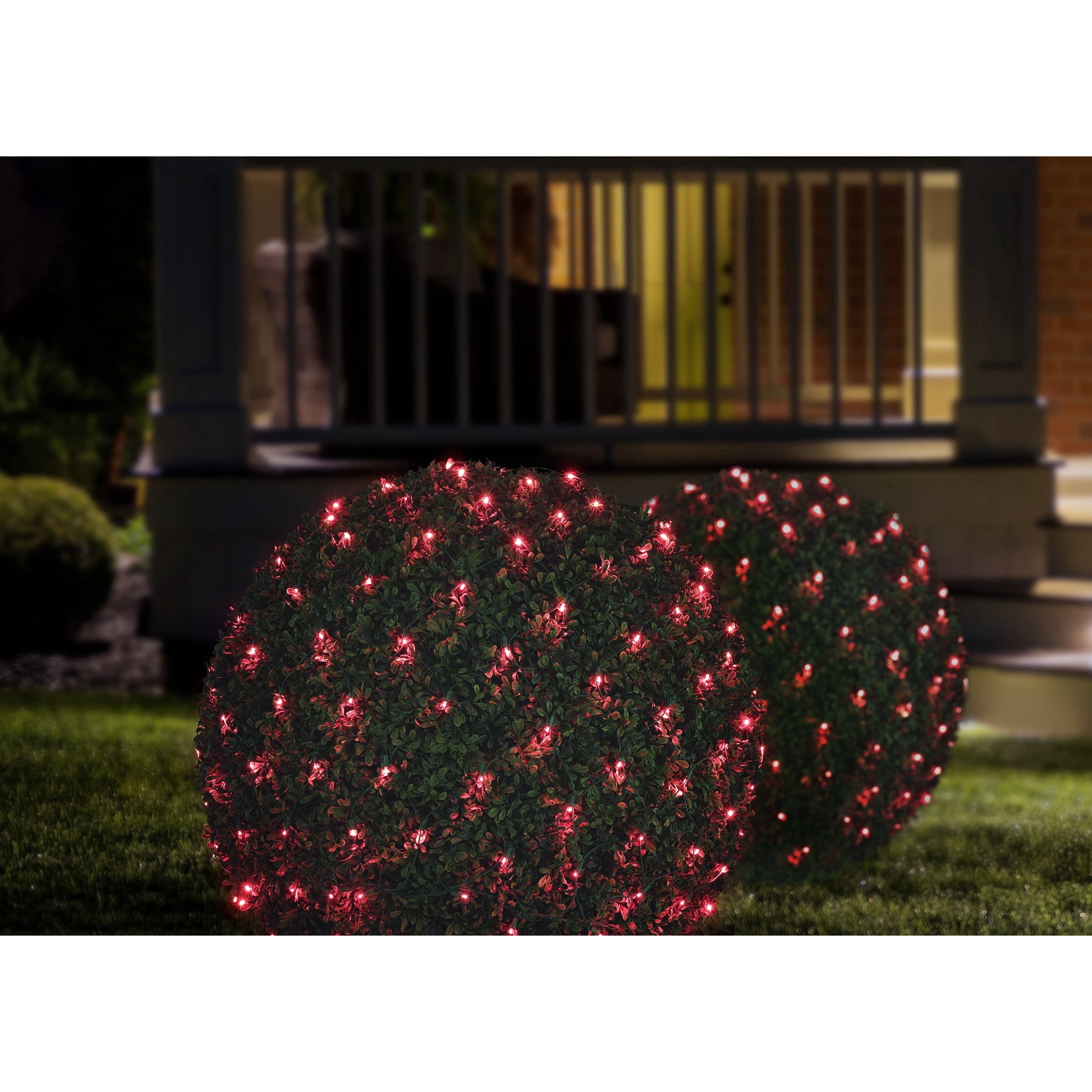 Indoor/Outdoor 150-Count LED Christmas Net Lights, Red, Green Wire, 6' x 4', by Holiday Time