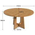 thumbnail image 2 of AENKYO 47" Round Dining Table, Mid-Century Wood Kitchen Table for 4-6 People, Heavy Duty Pedestal Base, Oak, 2 of 8