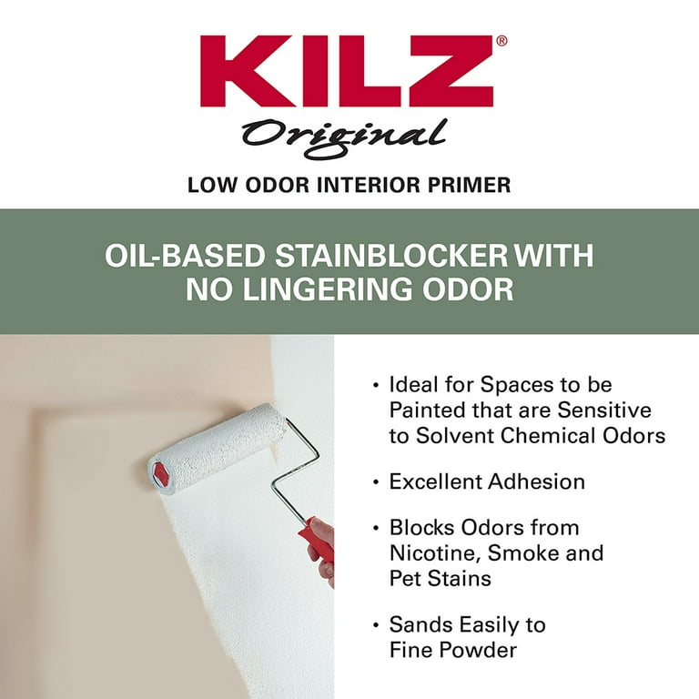 KILZ, Low Odor Oil-Base Spray Primer, 13 oz, Sealer and Stain