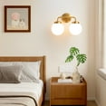 thumbnail image 2 of Bathroom Light Fixtures Gold 2-Light Globe Mordern Vanity Light Fixtures Over Mirror with White Globe Shade, 2 of 7