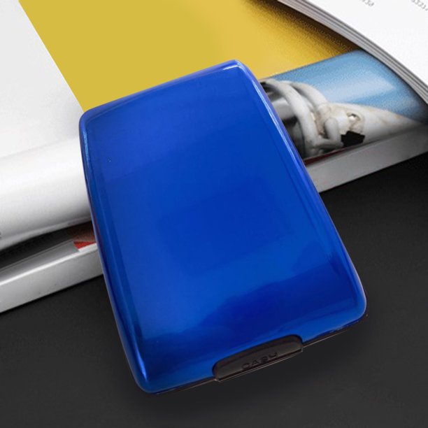 Bolsa Aleación de aluminio RFID Bank Card Holder Hombres Mujeres Wallet Card Case (Azul) Ehuebsd Nuevos Originales