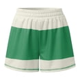 thumbnail image 6 of Lkhaha Womens Workout 2 Piece Outfits Striped Lounge Set Oversized Matching Top and Shorts Tracksuits Green S, 6 of 6