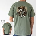 thumbnail image 3 of Hunting Dog & Duck Graphic T-Shirt – Retriever Dog with Mallard & Camo Hat Tee (Front & Back Design), 3 of 6