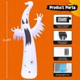 thumbnail image 7 of GOOSH Halloween Inflatable 11.8 FT Inflatable Halloween Ghost, Inflatable Halloween Ghost Scary Blow Up Ghost with LED Lights, Outdoor Halloween Decorations Clearance for Halloween/Holiday/Party, 7 of 7