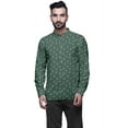 thumbnail image 1 of Atasi Kurta Court Imprimé Décontracté à Manches Longues avec Poignets pour Hommes Tenue d'Été, 1 of 1