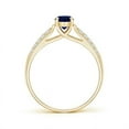 thumbnail image 2 of ANGARA Natural Solitaire Oval Sapphire Ring with Pave Diamond Accents in 14K Yellow Gold for Women (Size-6x4mm) | September Birthstone, Anniversary, Jewelry Gift for Women | Natural Sapphire Ring, 2 of 7