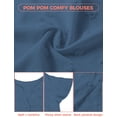 thumbnail image 3 of Blusa AURUZA para mujer con cuello en V y volantes, manga corta, azul marino, 3 of 7