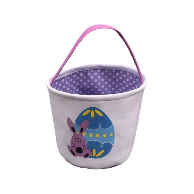 Billuyoard Bolsa de conejito de gran capacidad, resistente al desgaste, cesta de Pascua, cubos de vacaciones, decoraciones, bolsas con asa de cubo Almacenamiento y organización del hogar Púrpura huevo