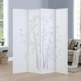 Roundhill Furniture Bamboo Print 4 Panel Framed Room Divider Screen