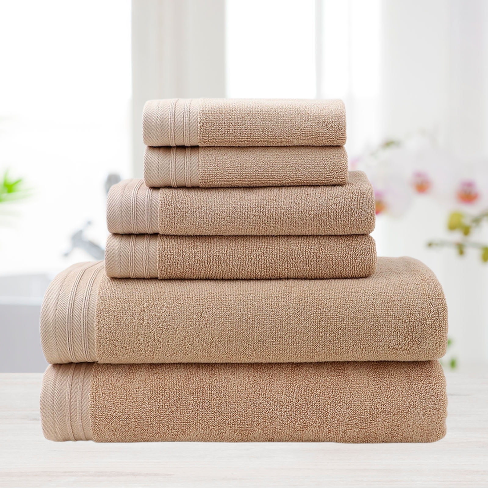 PALIFEUR Bath Towel Set 6pc Luxury Bath Towels Extra Soft Quicker Dry Highly Absorbent Face Towels Cotton Hand Towels for Bathroom Gym Shower Hotel School