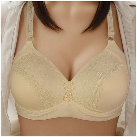 

Azrian Deals Womens Fashion Plus Size Wire Free Comfortable Push Up Hollow Out Bra Underwea