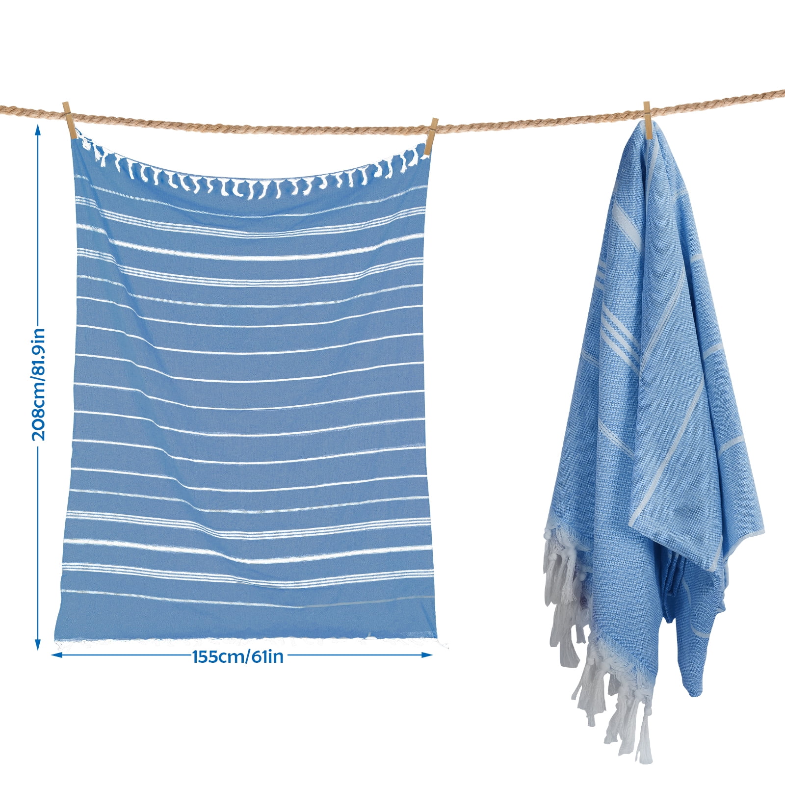 2-Pack Cotton Beach Towels - 81.9"x61" Oversized Quick-Dry, Sand-Free & Lightweight Towels for Travel, Beach, Pool, Camping & Bathroom