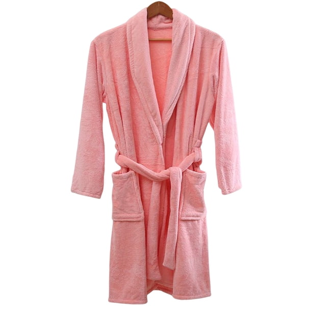 Minnieouse Ropa de dormir Hotel Toalla de baño grande lavable Adulto Albornoz largo Camisón ligero y transpirable Pijamas de invierno Batas de baño Pijama Rosado Minnieouse AP012963-02