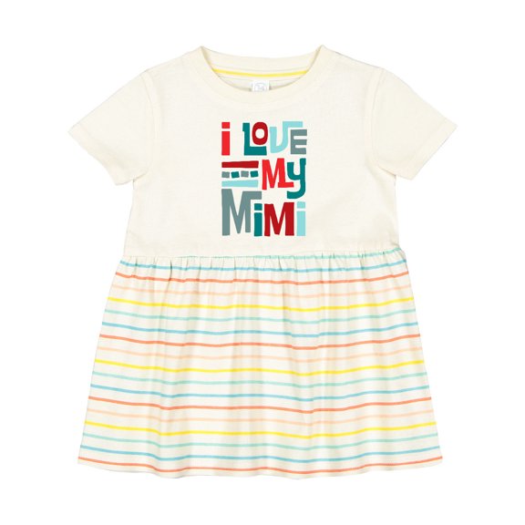 Inktastic I Love My Mimi Retro Red and Blue Girls Baby Dress