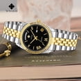 thumbnail image 5 of Men Watch Classic Analog Quartz Date Stainless Steel Milanese Mesh Band Ultra-Thin Rectangle Dial Luminous, 5 of 7