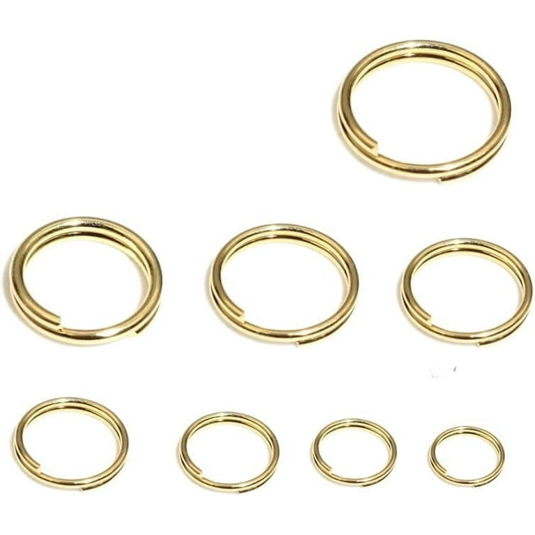 50/100pcs/lot 4-12mm Stainless Steel Open Double Jump Rings for Key Double Split Rings Connectors DIY Craft Jewelry Making (Color : Gold Steel 50pcs