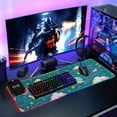 thumbnail image 6 of RGB Gaming Mouse Pad 15W Wireless Charging Large Waterproof Desk Mat 13 Light Modes Mousepad 35.4x15.7 Planet Star Cloud, 6 of 6