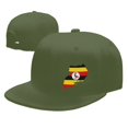 thumbnail image 4 of DouZhe Flat Brim Cap Snapback Hat, Uganda Geography Map Flag Prints Adjustable Green Adult Baseball Cap, 4 of 6