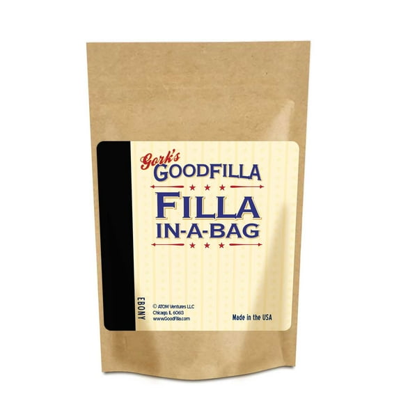 GoodFilla Water-Based Filla-In-A-Bag Wood and Grain Filler Size: 6 OUNCES, Color: EBONY