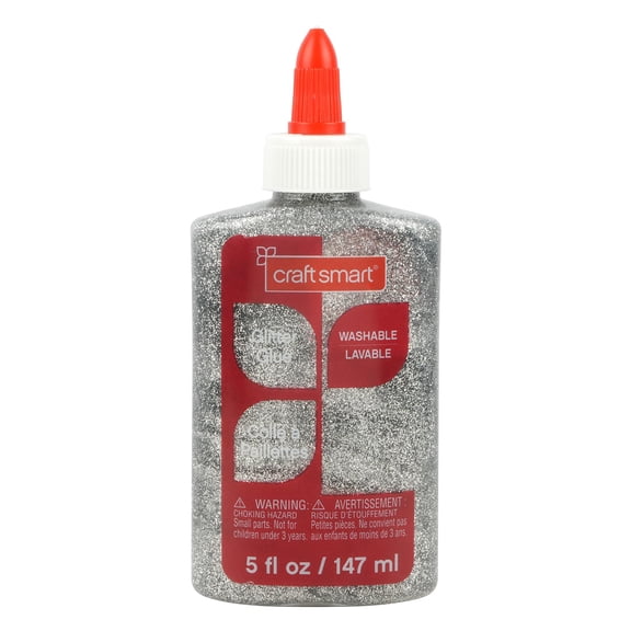 Silver Washable Glitter Glue by Craft Smart â€“ Shimmery Adhesive for Crafts - School Projects & Papercrafting - Assorted Colors - 12 Pack