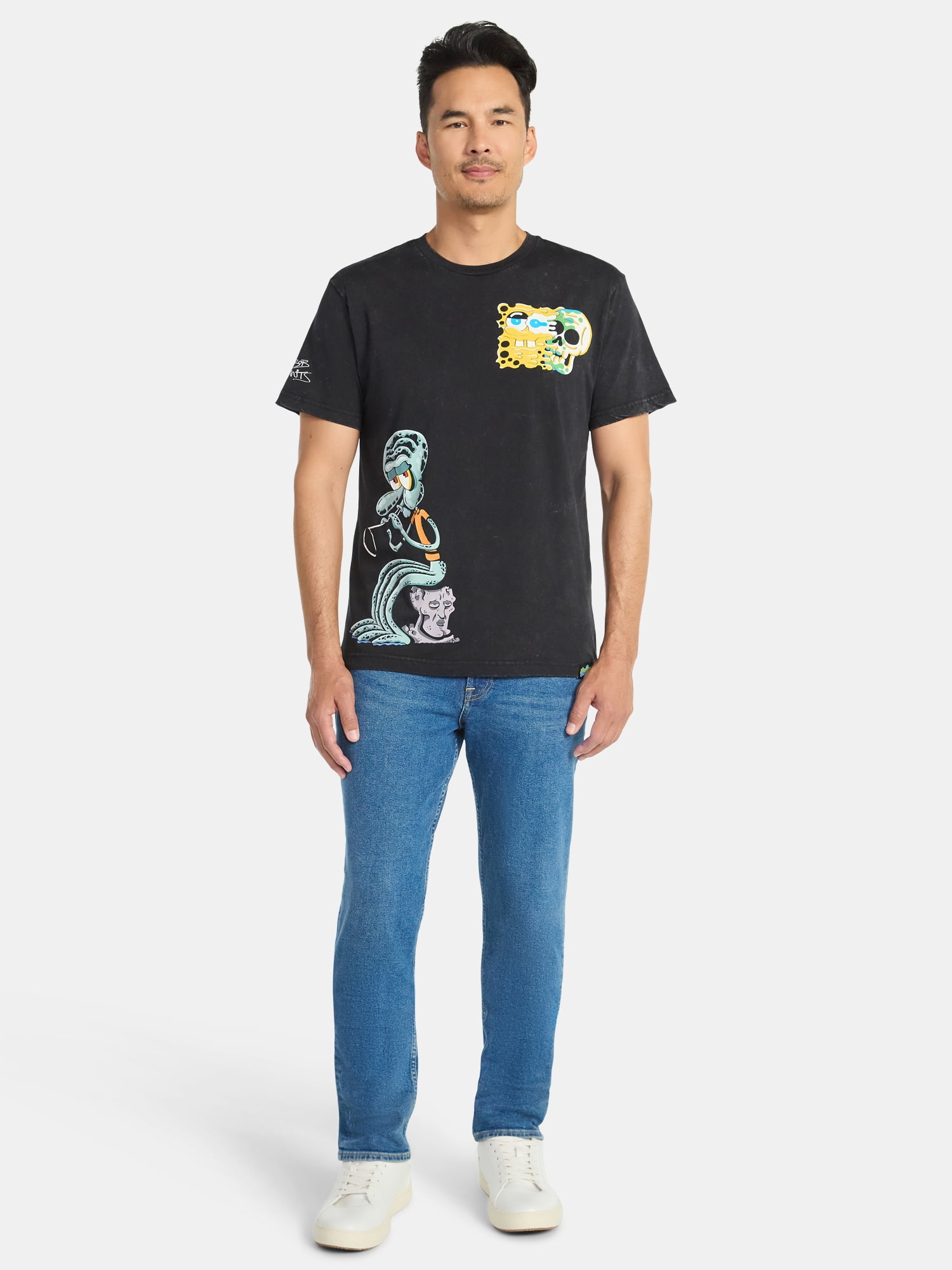 SpongeBob SquarePants Men's and Big Men's Melt Graphic Tee, Sizes S-3XL