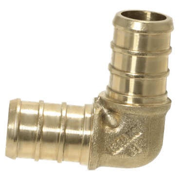 5 Pcs XFITTING Pex 1/2 Pex x 1/2 Inch Pex Elbow Brass Crimp Fitting, 23-3-2=5X