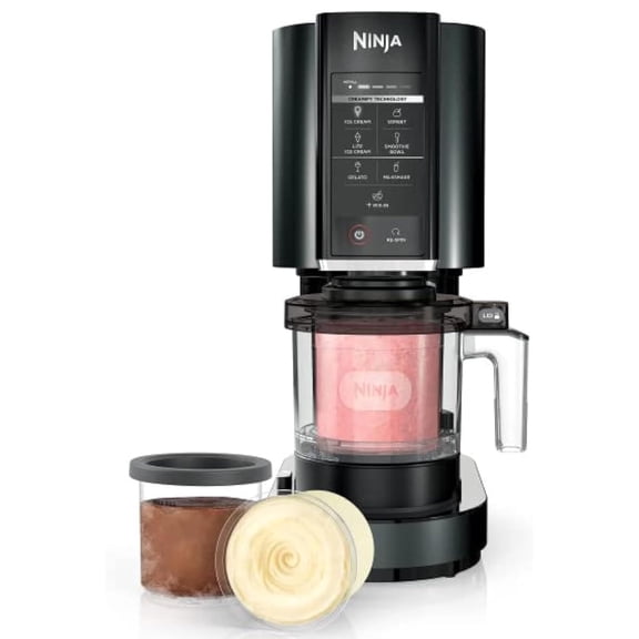Ninja CREAMi Ice Cream, Sorbet, Milkshake Maker   3 CREAMi Pints, Black