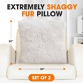 thumbnail image 3 of Cheer Collection Set of 2 18" x 18" Shaggy Long Hair Throw Pillows, 3 of 5
