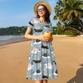 thumbnail image 4 of Disketp Swan Princess On Lake para Vestido de Manga Corta para Mujeres, Vestidos de Verano para Mujeres, Casual y Holgado para la Playa, 4 of 6