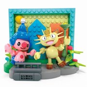 Pokmon Mega Construx TOWN SCENE Set (139 pc HTJ03) Meowth and Mime Jr.
