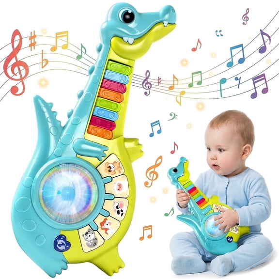 Toddler Toys for 1 2 Year Old Boy Gift: Baby Musical Toys 12-18 Months, Educational Learning Piano Guitar for Baby 1-3 with Animals and Sounds, 1st First Birthday Gifts for Kids, Girls