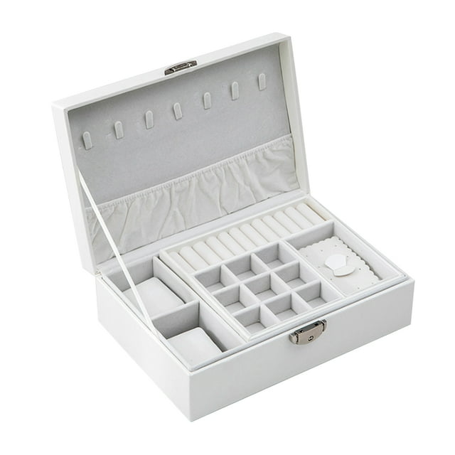 Multi-Functional Jewelry Box Portable PU Leather Casket Large Capacity Jewelry Organizer Storage Case for Rings Earrings Hand Chain Watch