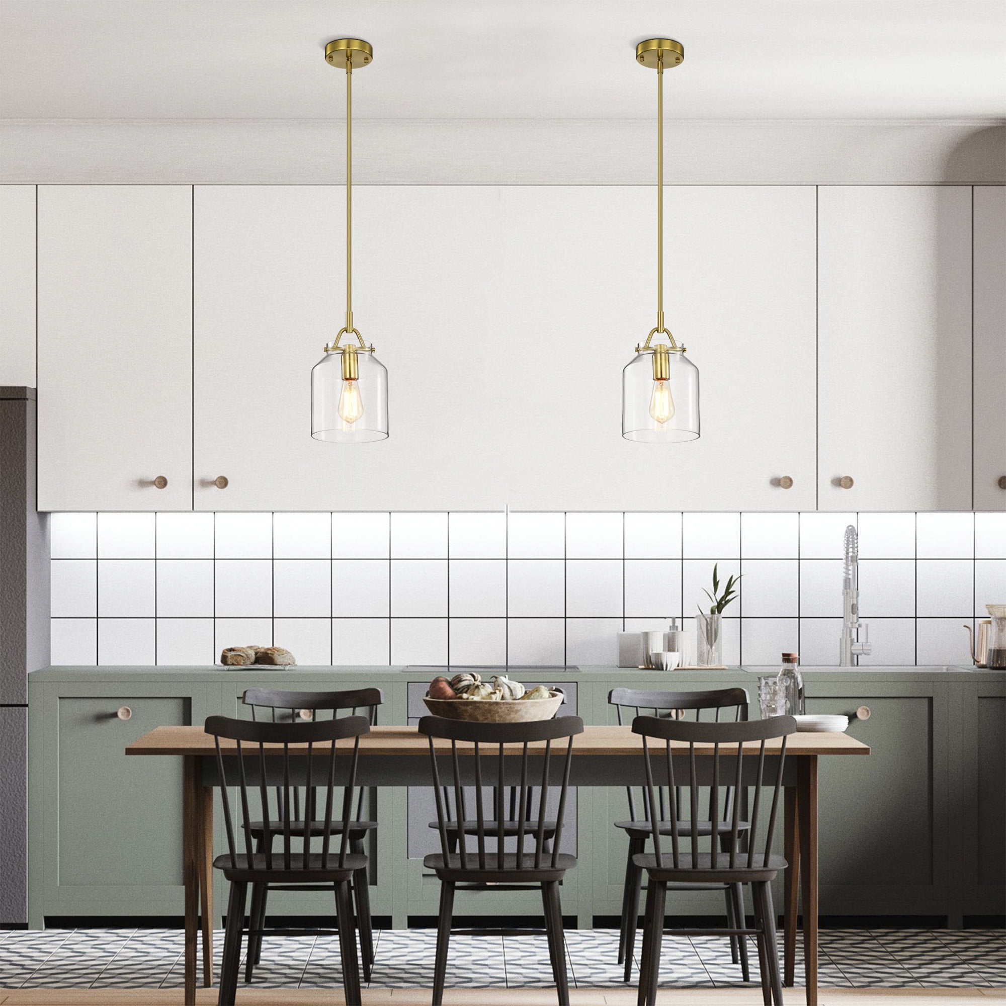 Magno 7.1 in. 1-Light Indoor Brass Finish Pendant Light