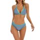 thumbnail image 1 of Conjuntos de bikini Prolriy para mujer, conjunto de bikini de moda para mujer con bloques de color y almohadillas acolchadas, trajes de baño para mujer azul cielo L, 1 of 4