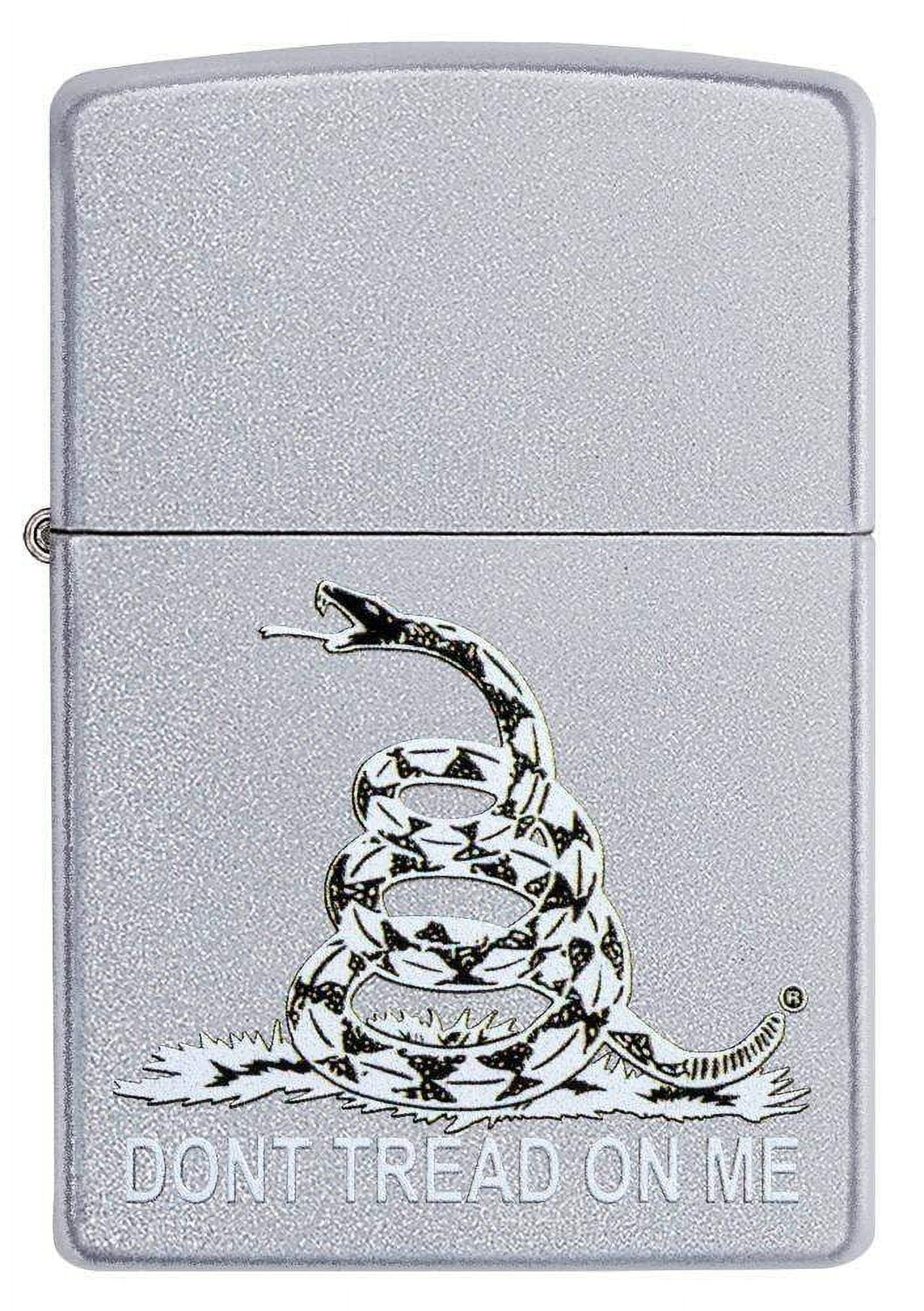 Zippo Don't Tread on Me Satin Chrome Pocket Lighter